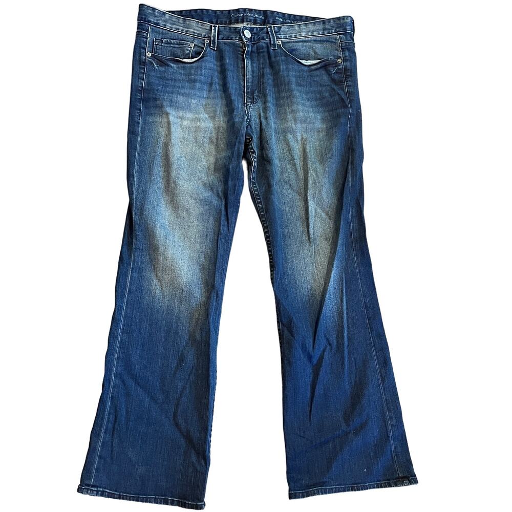 Calvin Klein Jeans dark blue denim mens 36W by 30L casual pants classic